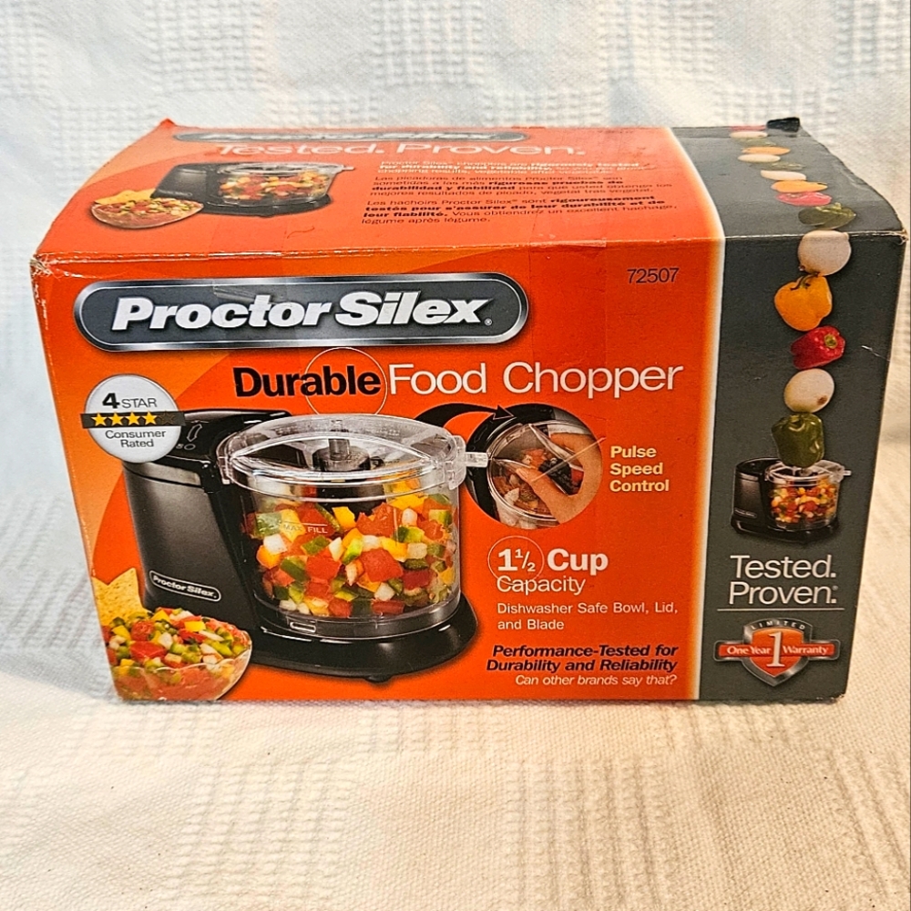 Proctor Silex Durable Food Chopper 1.5 Cup Capacity New in Box
